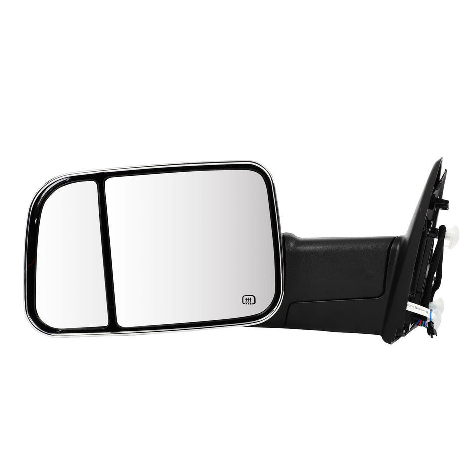 For Dodge RAM 1500-3500 Signal Puddle Light Pair Power Heated Chrome Tow Mirrors