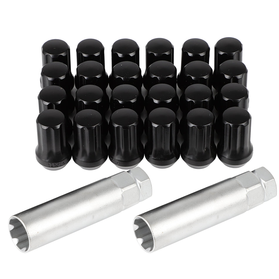 24Pcs M14x1.5 Bulge Acorn Small Diameter Lug Nuts with 2 Keys For Chevrolet Dodge