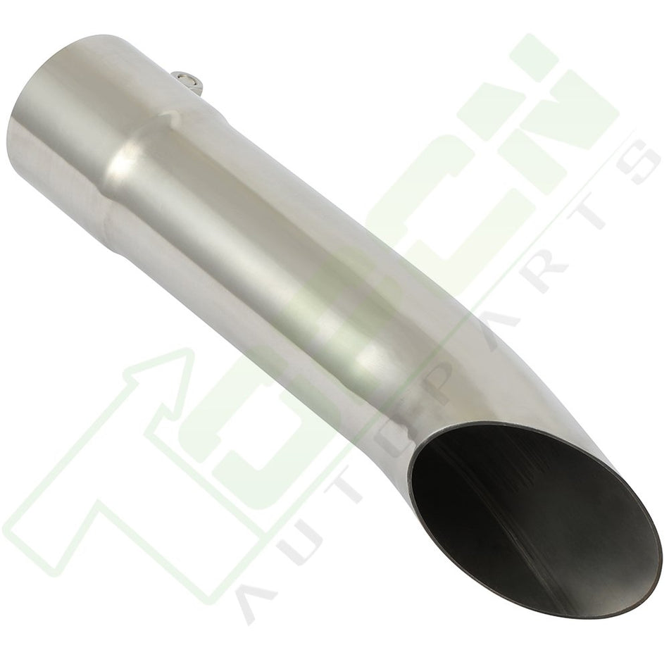 2.5inch Inlet - 2.5inch 2 1/2 Outlet Turn Down Exhaust Pipe Tip Angle Cut SS Long- 12inch