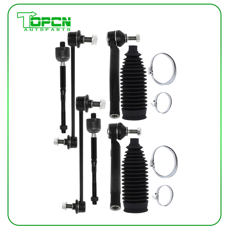8pcs Steering Front Tie Rod End Sway Bar Link For 2013-2019 Nissan NV200 Sentra