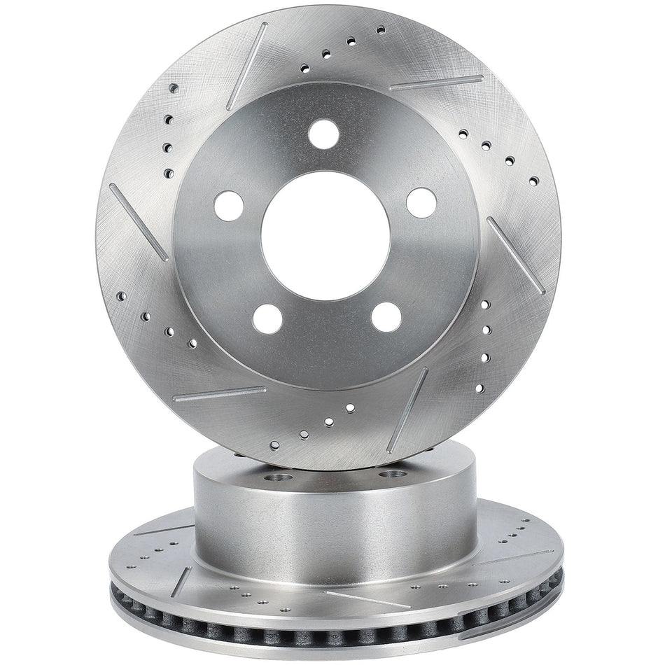 Drilled Vented Fits Jeep For Wrangler 1999 2000 - 2006 2X Brake Rotors Front