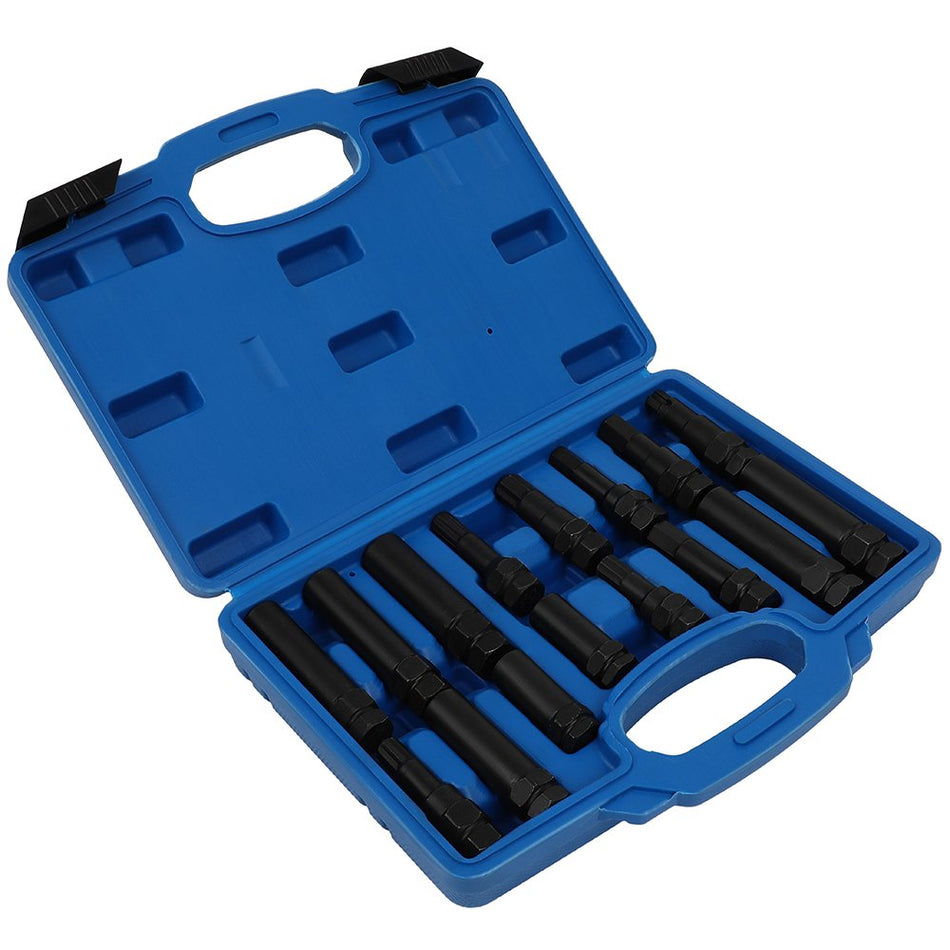 16pcs Locking Lug Nut Master Set Wheel Lock Key Removal Tool Kit double hex-head