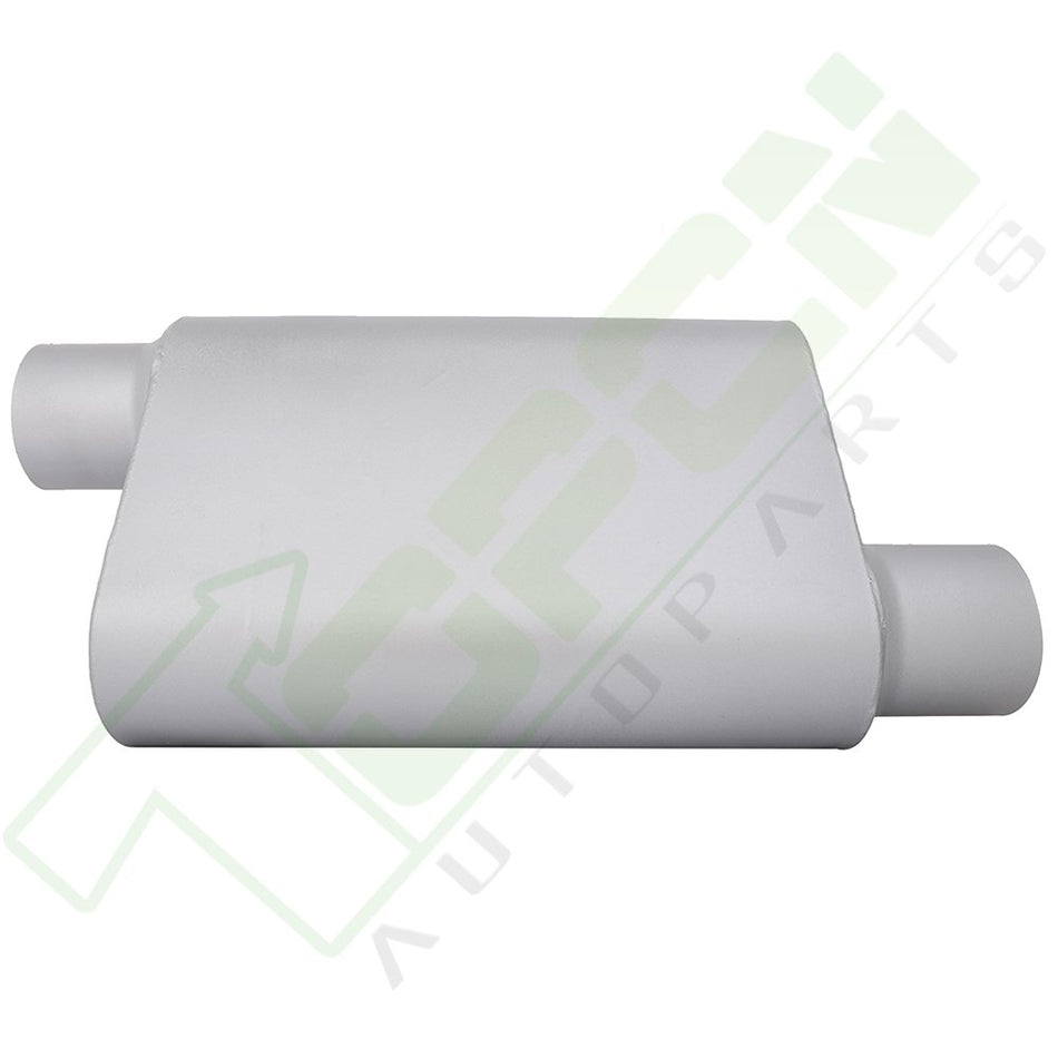3inch Offset Inlet- Outlet Exhaust Chamber Muffler Aluminized Steel Long-19inch