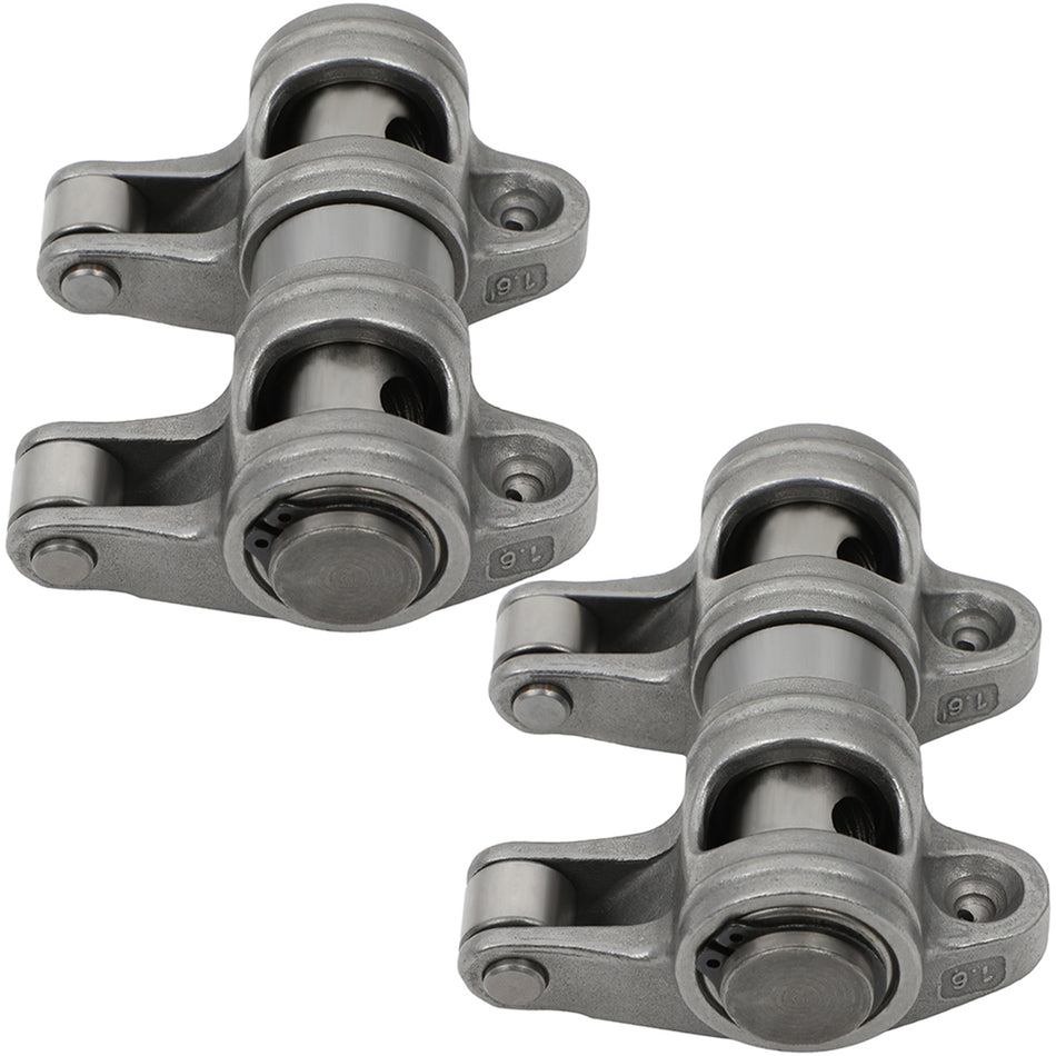 fits Chevy SBC 350 1.6 Ratio Stainless Steel Shaft Mount Roller Rocker Arm Set