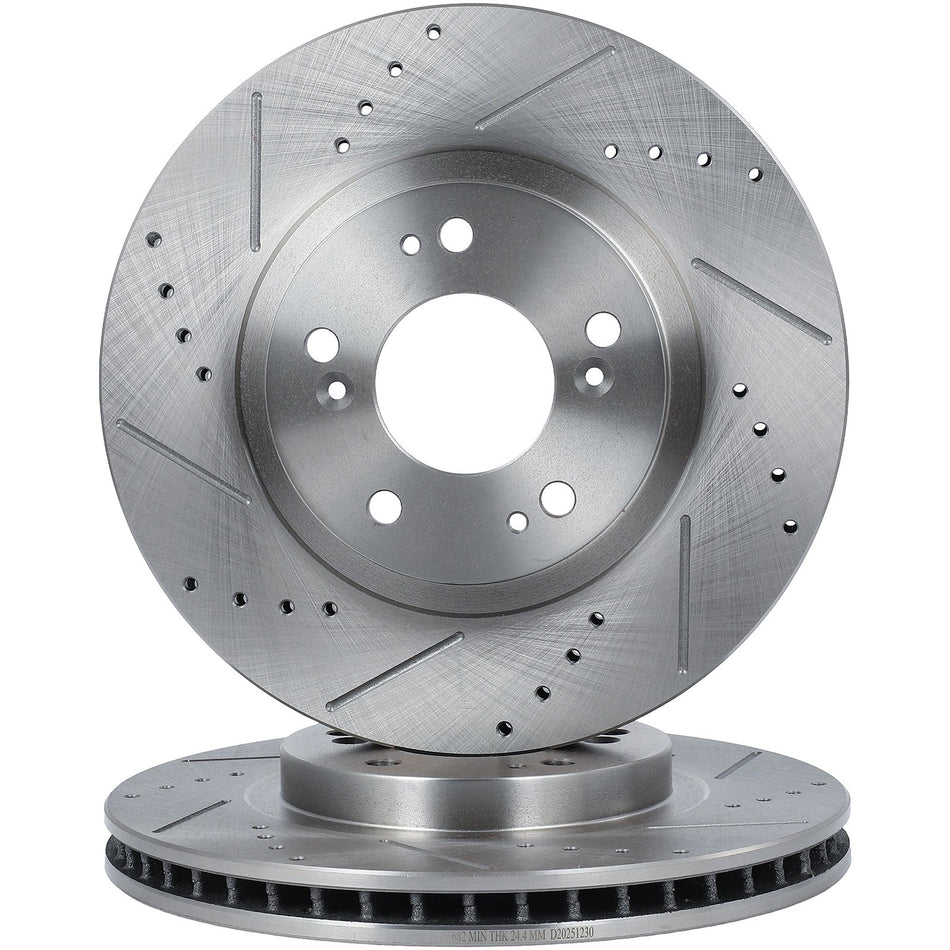 Drilled Vented Fits Dodge For Avenger 2008 2009 - 2014 2X Brake Rotors Front