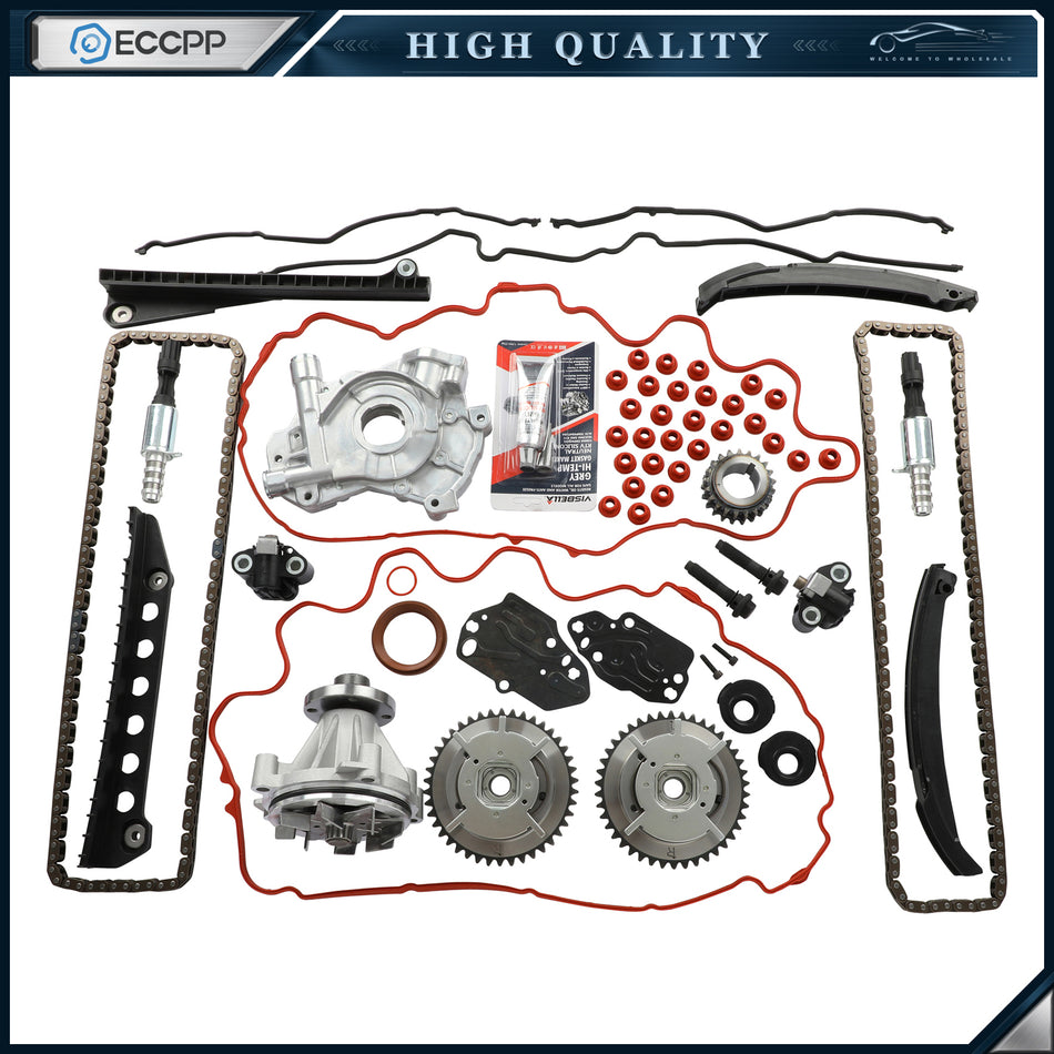 Timing Chain Kit Oil Water Pump Cover Gasket For 04-08 Ford F150 Lincoln 5.4L 3V 132880