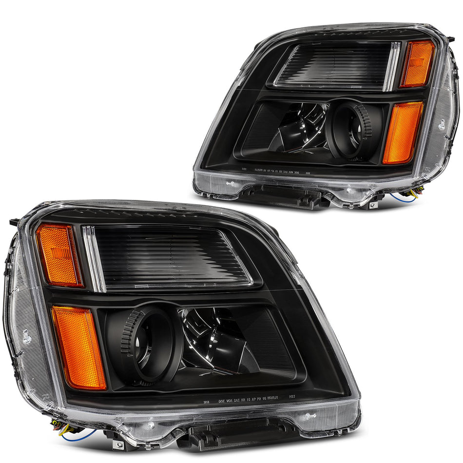 For 2010-2015 GMC Terrain SLT SLE Black Projector Headlights Assembly Pair