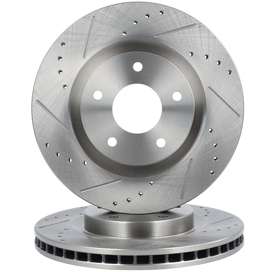 Drilled Vented Fits Nissan For Rogue Select 201- 2015 2X Brake Rotors Front