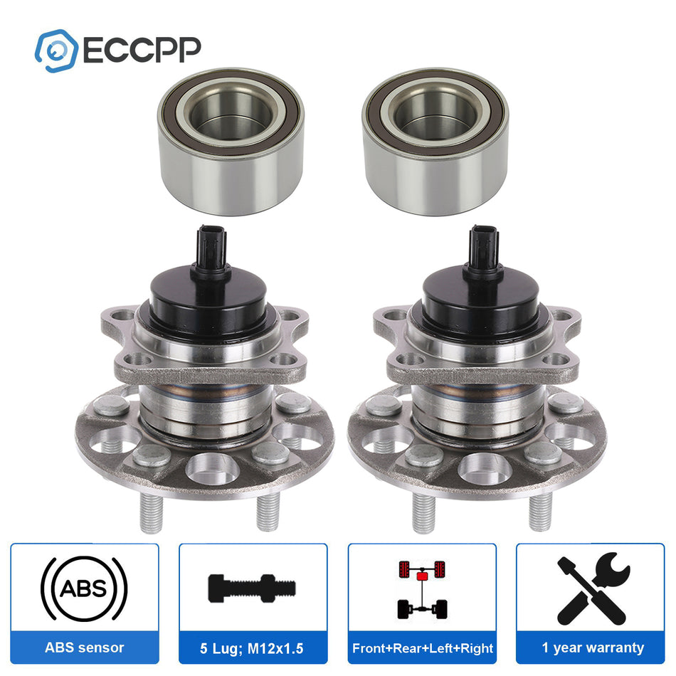 4x Front & Rear Wheel Bearing Hub Assembly For Scion xD 2008 2009 2010 2011-2014