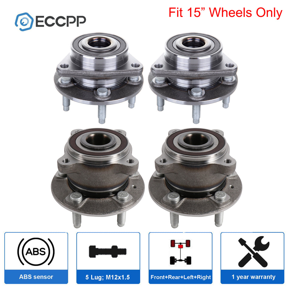 4X Wheel Hub Bearings Front Rear FWD For 2011-2016 Chevrolet Cruze Limited 1.4L
