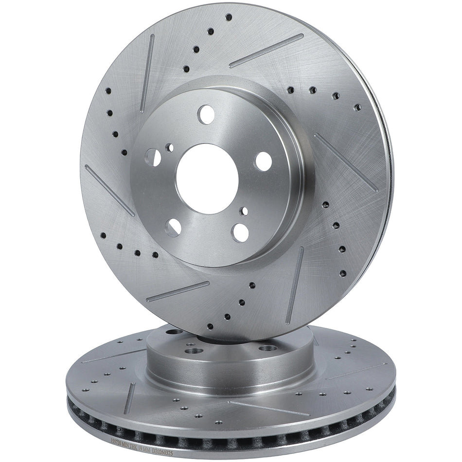 Drill Ventilated Fits Toyota For Corolla 2009-2017 2018 2X Brake Rotors Front