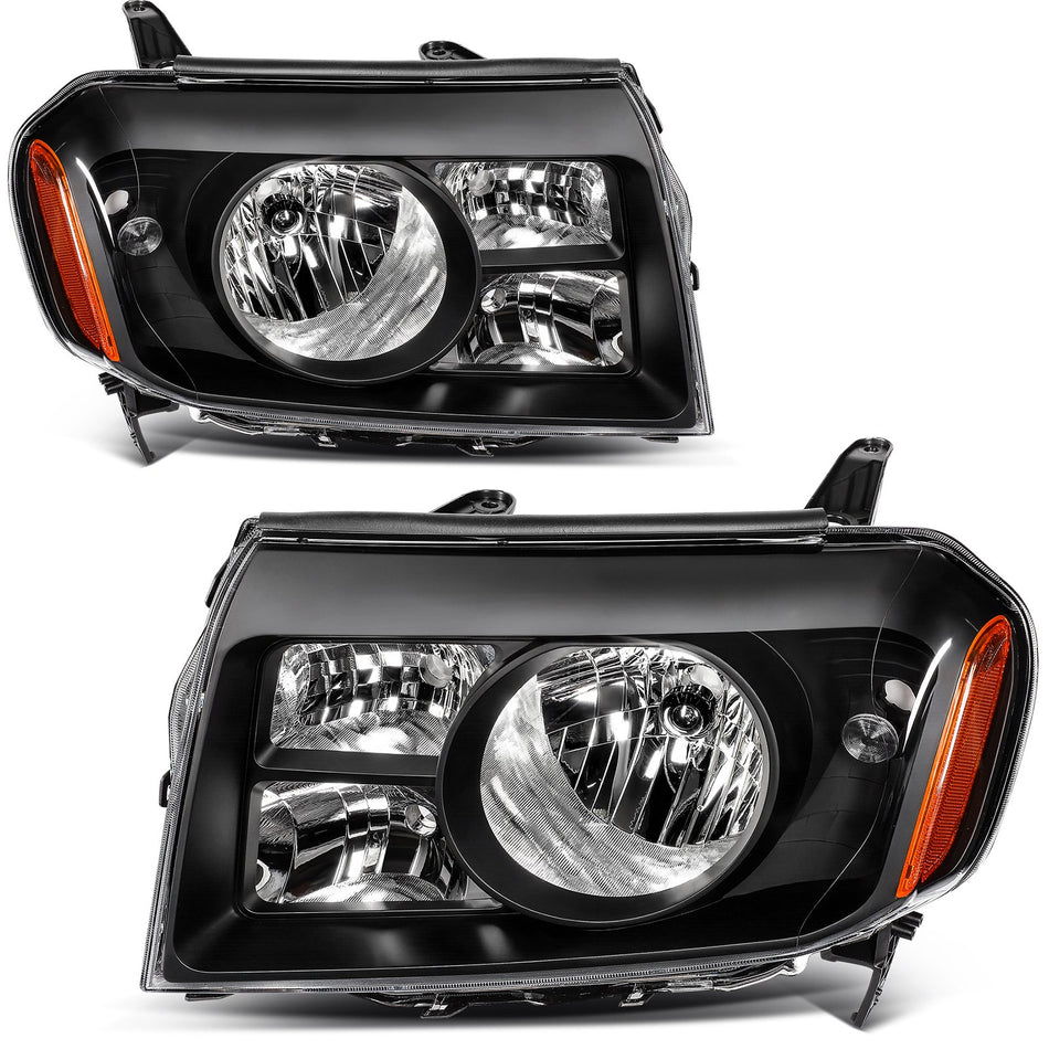 Fits 2009-11 Honda Pilot 3.5L Headlights Assembly Pair Black Housing Clear Lens