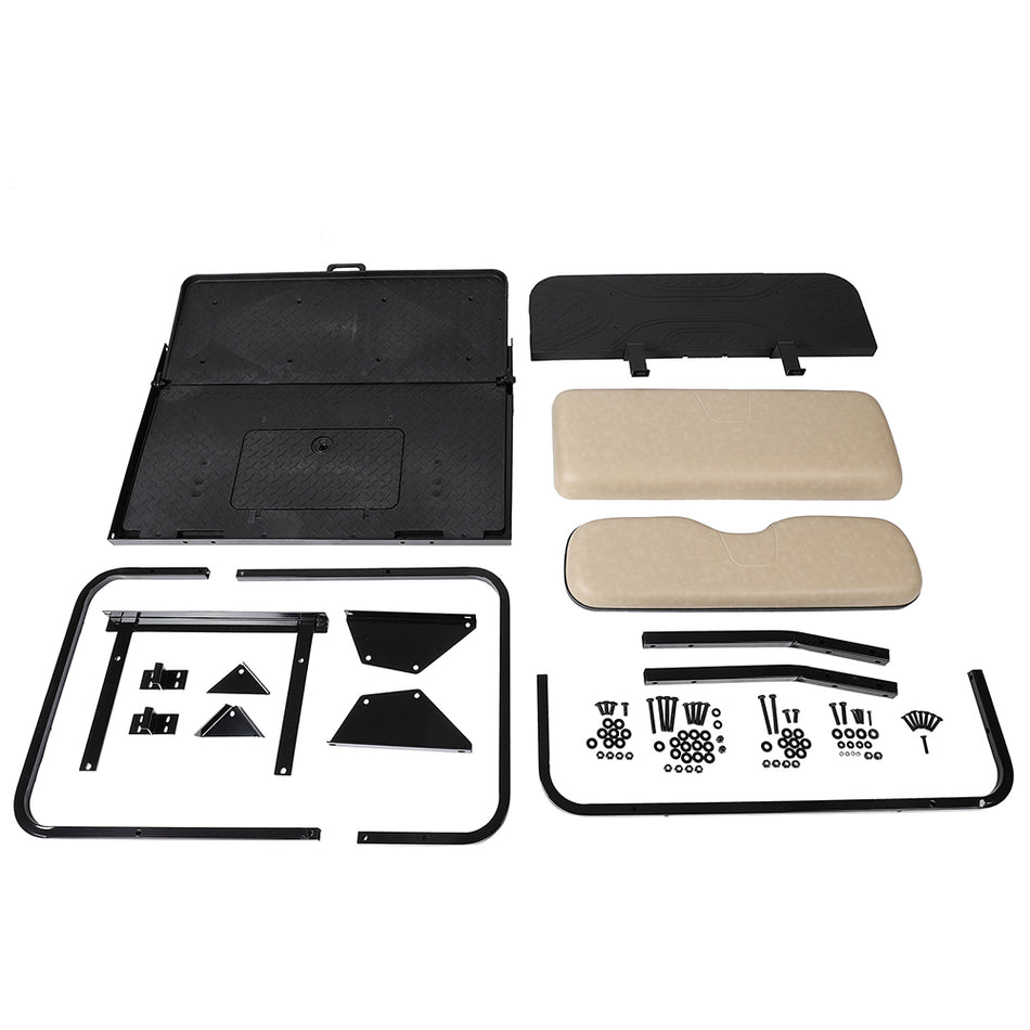 Rear Flip Seat Kit Fit EZGO RXV (2008-up) Golf Cart w/ Stone Cushions