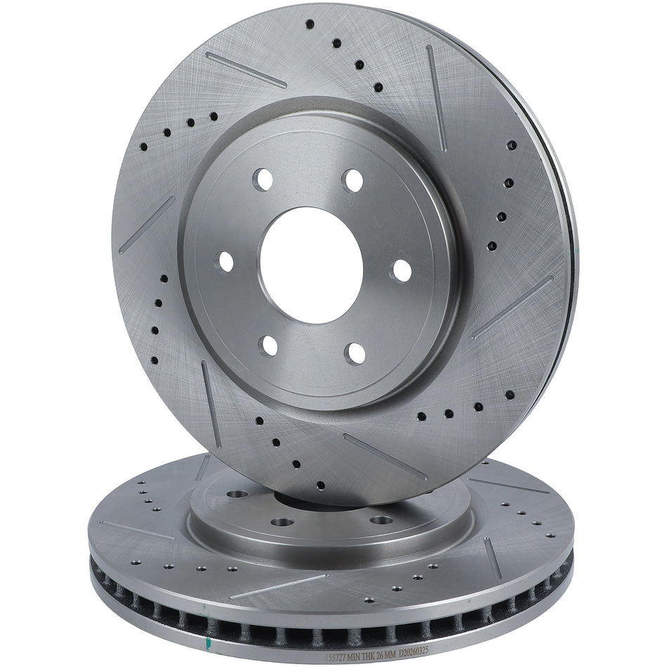 Drill Ventilated Fits Nissan Frontier 2005 - 2019 4.0L 2X Brake Rotors Front