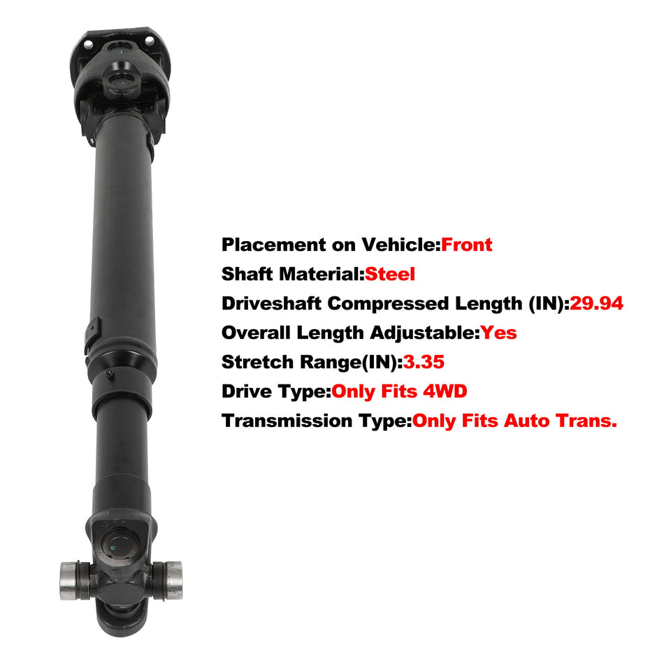 Drive Shaft for Dodge Ram 2500 2000-2002 V10 8.0L Front 4WD AT 938-157 65-3060