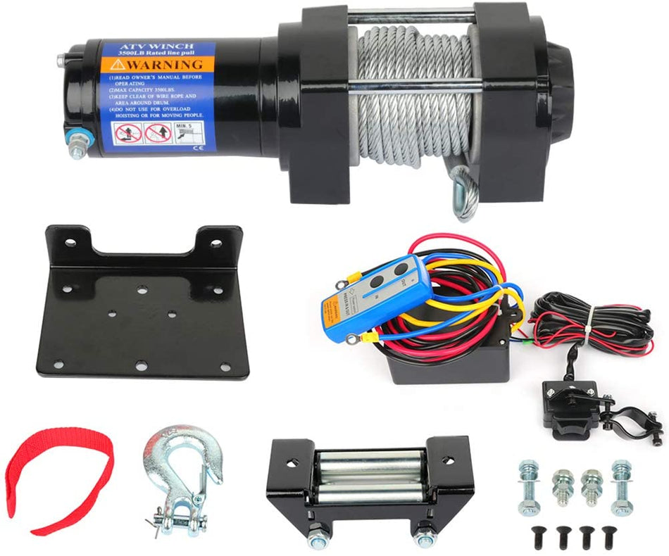 OFA 12V 3500LBS Electric Winch Steel Cable Truck Trailer Towing Off Road 4WD 119860