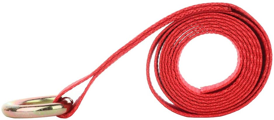 RED 8' Lasso Straps Tire Wheel Tie Down Tow Truck Dolly Strap