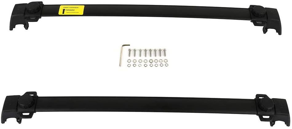 Fit For Jeep Compass 2011-2016 Black Rubber Roof Rack Cross Bars Top Carrier 2Pcs