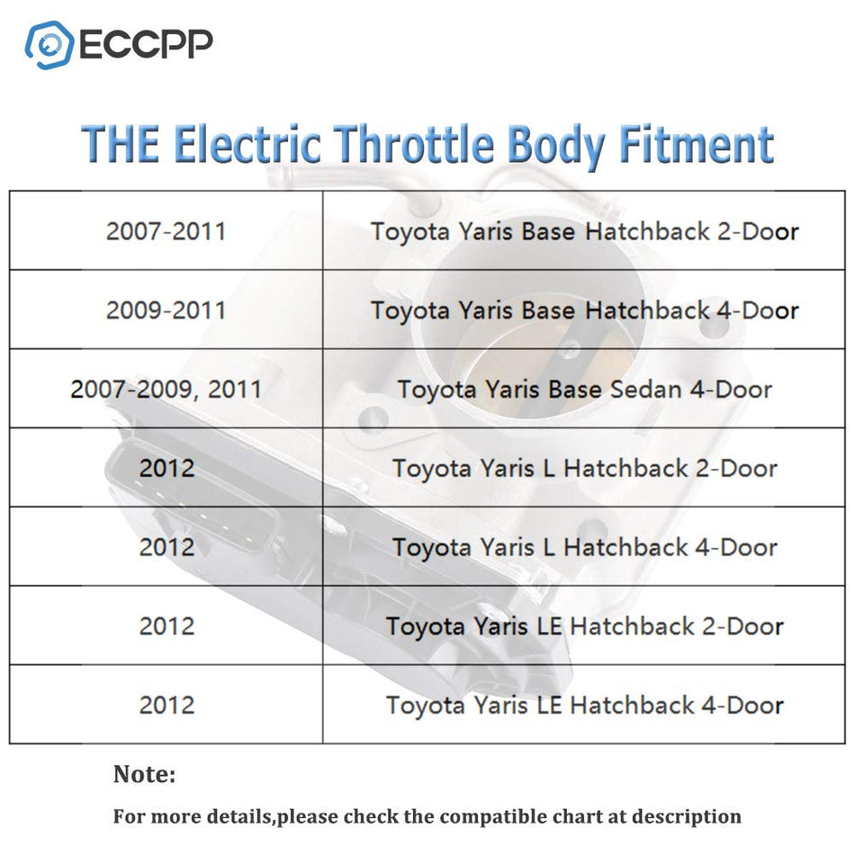 Throttle Body Assembly 2007-2012 Toyota Yaris 1.5L Acceleration Body