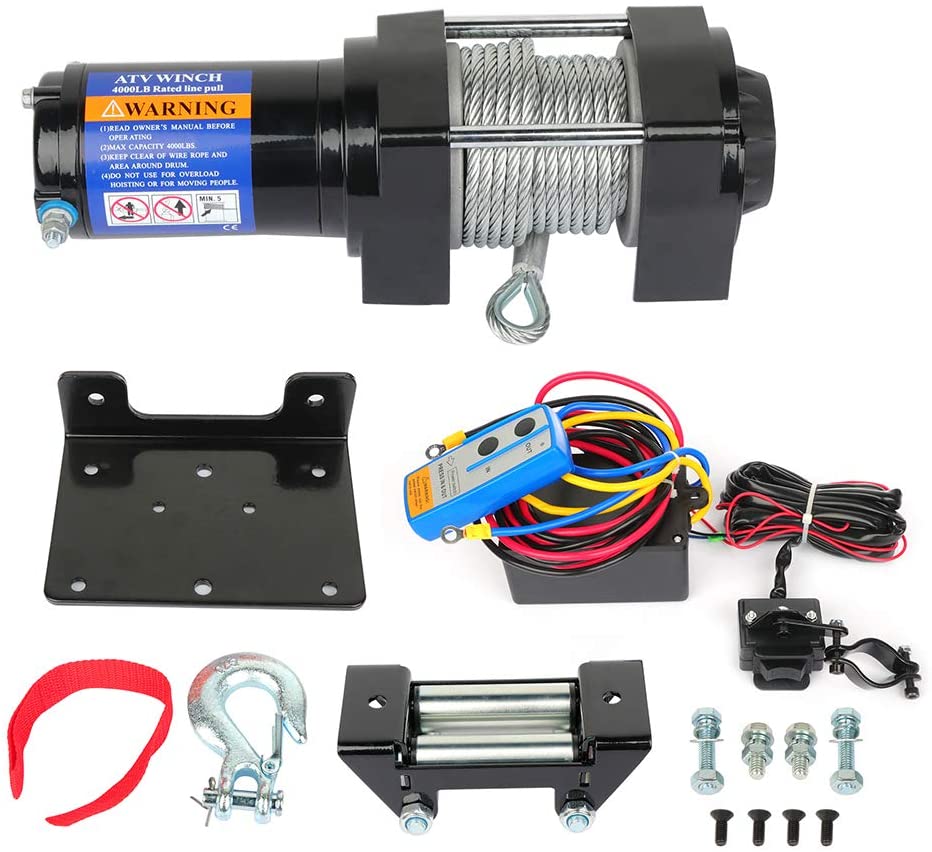 Electric Winch Towing Trailer 4000LBS 15m Steel Cable For 07-20 Jeep Wrangler