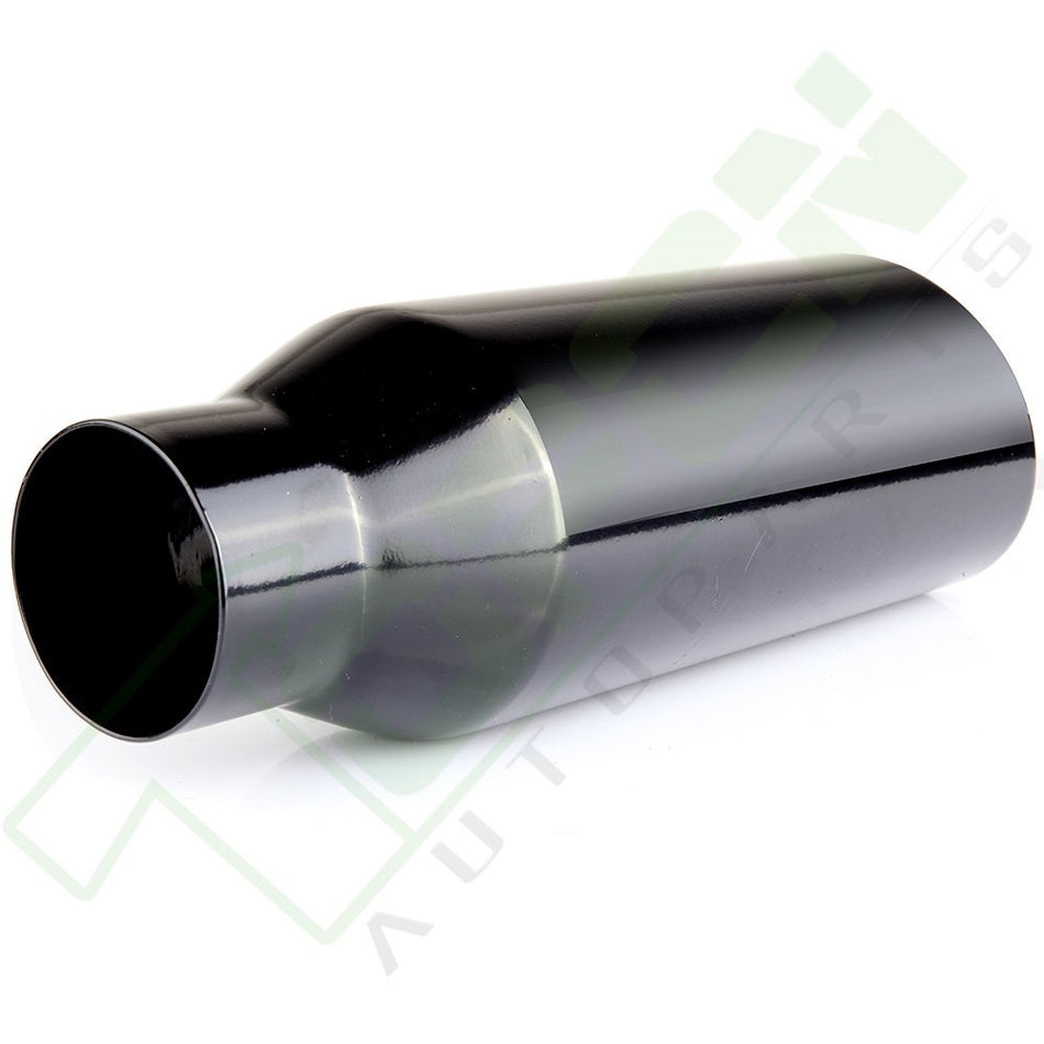 Weld on Exhaust Tip 2.5inch Inlet - 4inch Outlet Black Stainless Steel 12inch Long