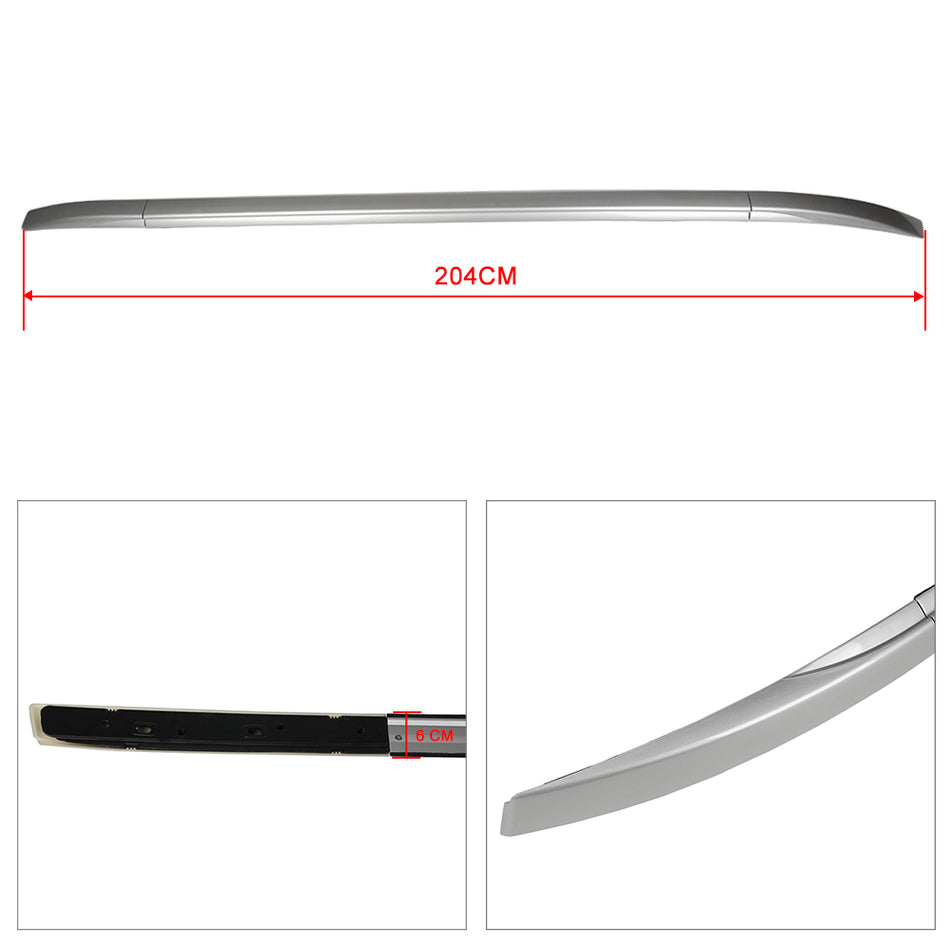 For Mitsubishi Outlander 2013-2019 Rubber Roof Rack Side Rails Aluminum Set Luggage Cargo 2Pcs
