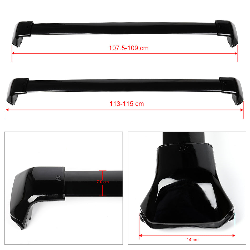 2012-2016 Honda CRV Roof Rack Cross Bar Polished Aluminum Luggage Cargo Rack-2Pcs