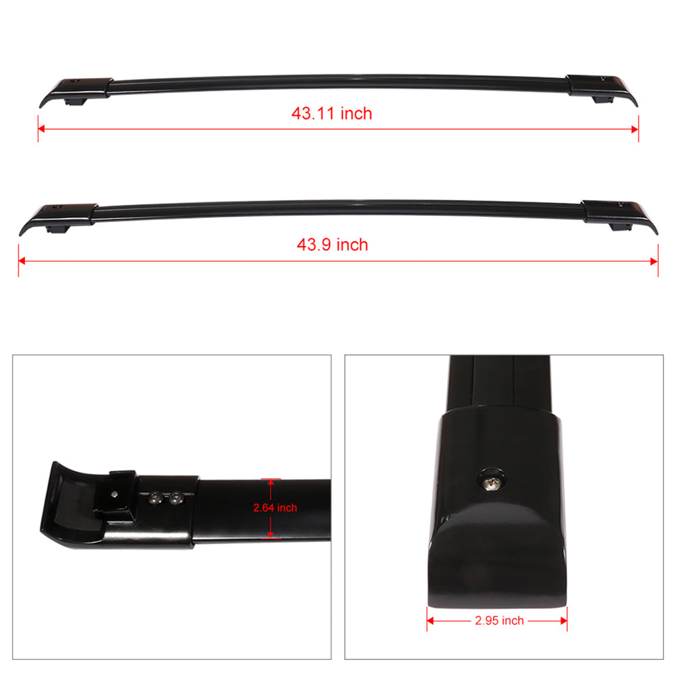 2005-2010 Honda Odyssey Aluminum Roof Rack Cross Bar Black Luggage Carrier