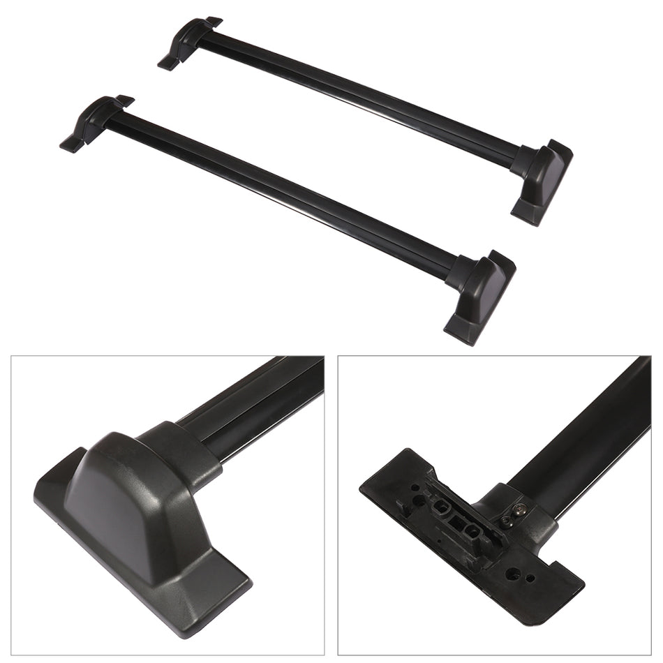 07-11 Honda Crv, 08~13 Toyota Highlander Aluminum Roof Rack Cross Bar Cargo Carrier Pair Black Luggage Rack