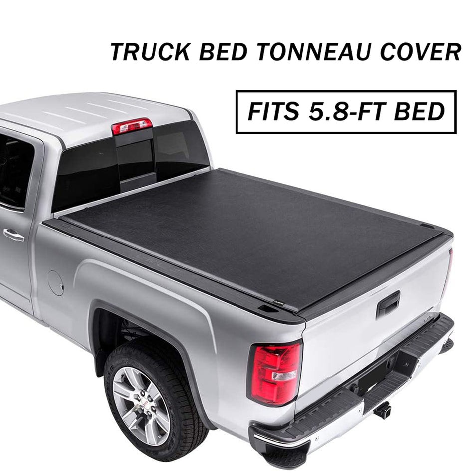 2007-2013 Chevy Silverado 1500 GMC Sierra 1500 5.8ft Roll Up Truck Bed Tonneau Cover - 1 piece