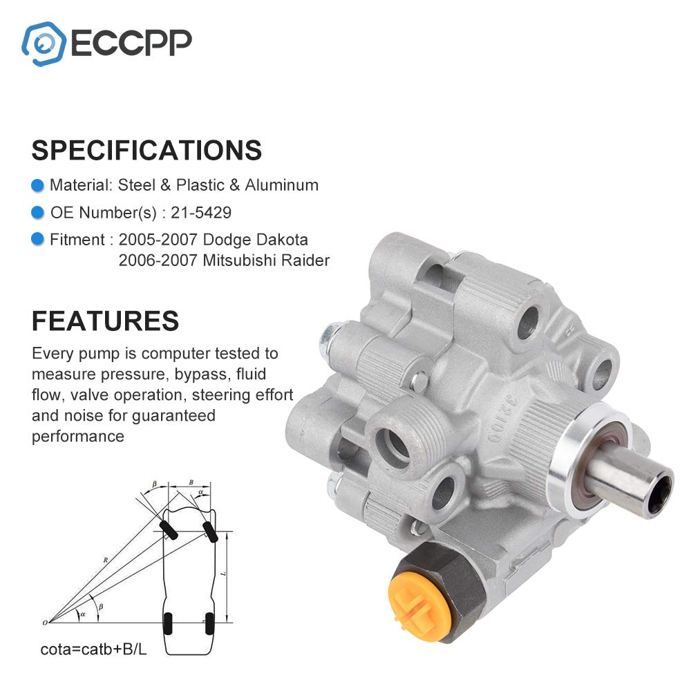 New Power Steering Pump For Dodge Dakota 2005-2007 Mitsubishi Raider 2006-2007 Only for Auto