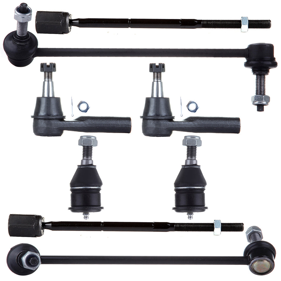 Tie Rods Sway Bar Ball Joints For 96-07 Ford Taurus 96-05 Mercury Sable 8Pcs