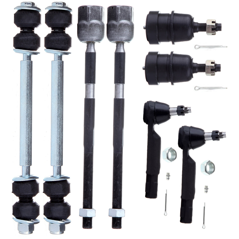 8pc Inner Outer Tie Rod Lower Ball Joint Sway Bar Kit For 82-1993 Ford Mustang