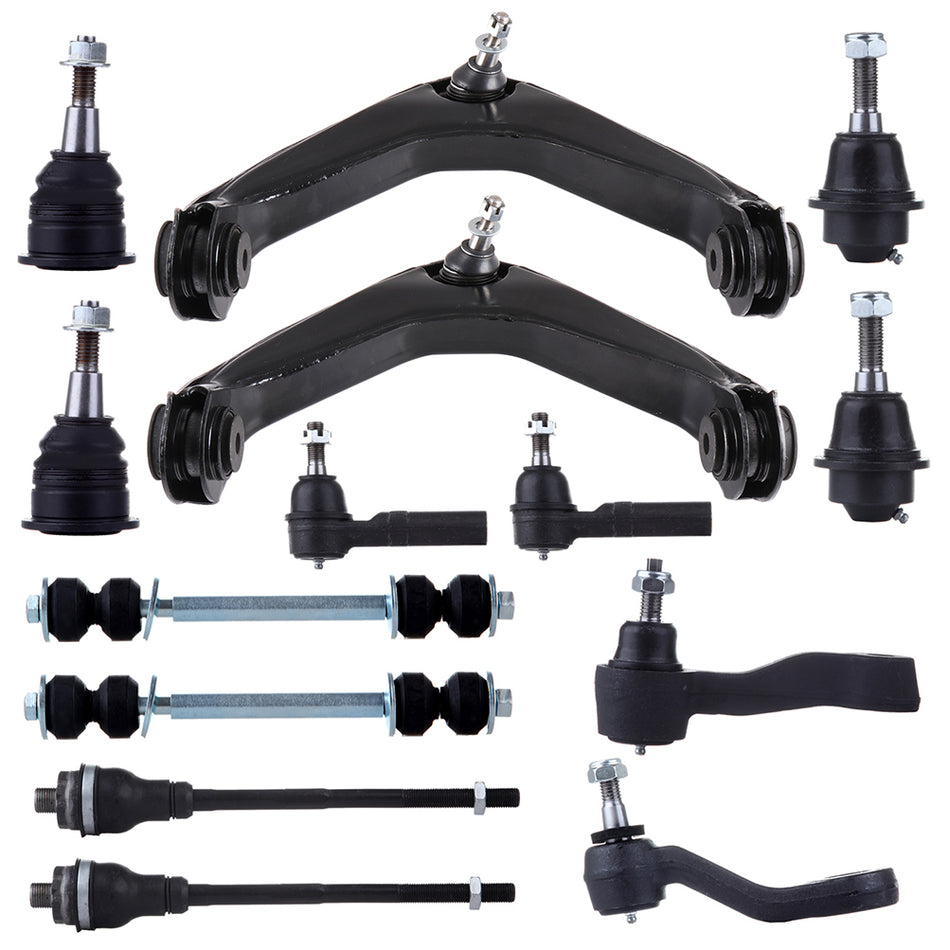 14pcs Front Control Arms Tie Rod Ends For Hummer H2 Sierra Silverado 2500 3500