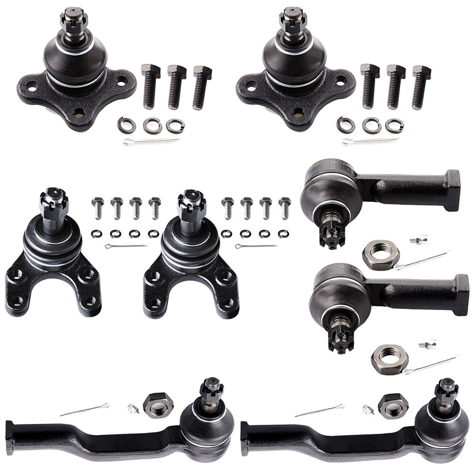 8x For 87-93 Mazda B2200 B2600 RWD Inner Outer Tie Rods Upper Lower Ball Joints