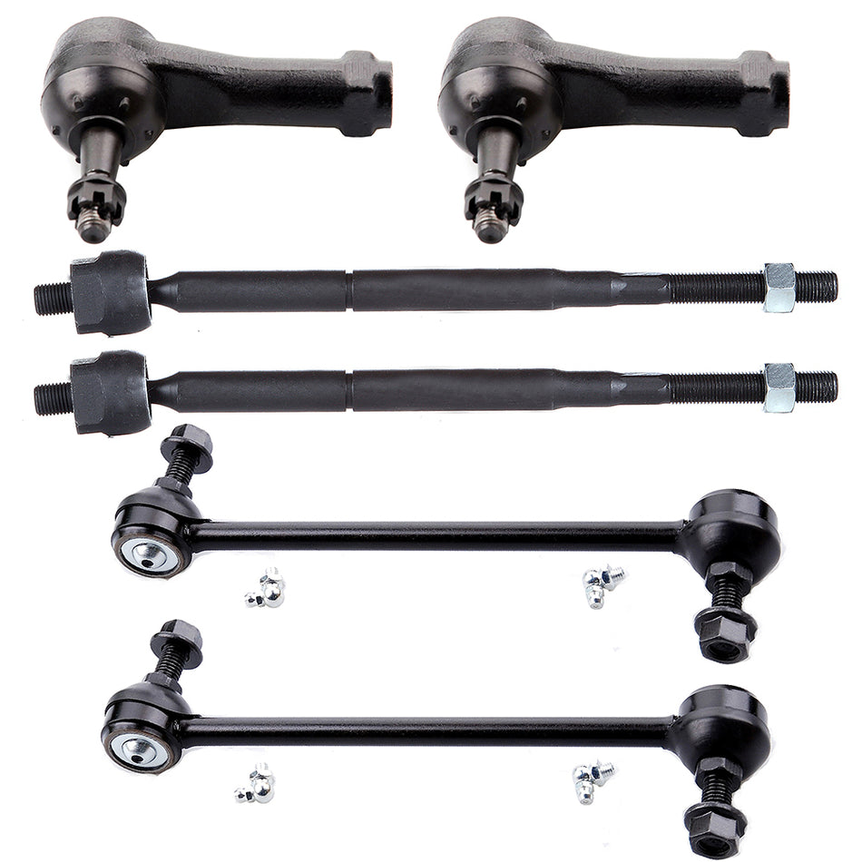 Front Tie Rod Ends Sway Bars Kit For 07-09 Pontiac G5 06-11 Chevrolet HHR 6Pcs