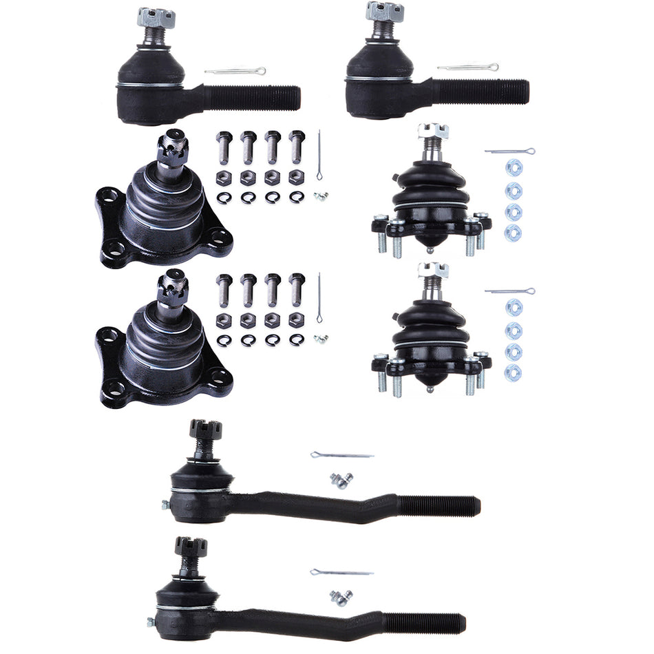 8pc Suspension Inner Outer Tie Rods Upper Lower Ball Joints For 1992-98 Toyota