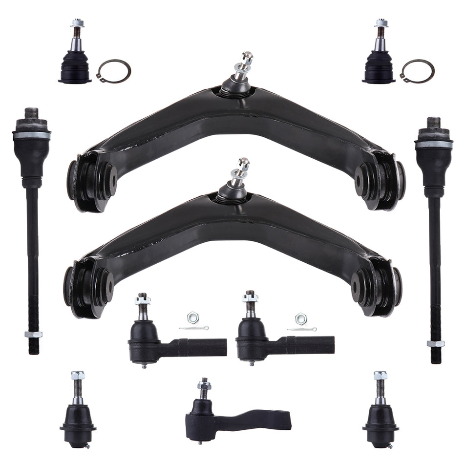 11pcs Front Control Arms Tie Rod Ends For Silverado Sierra 1500 2500 3500 HD