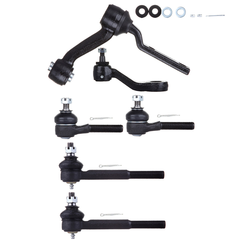 Front Tie Rod Pitman Idler Arm For 95-02 Ford Crown Victoria Lincoln Town Car 6 Pcs