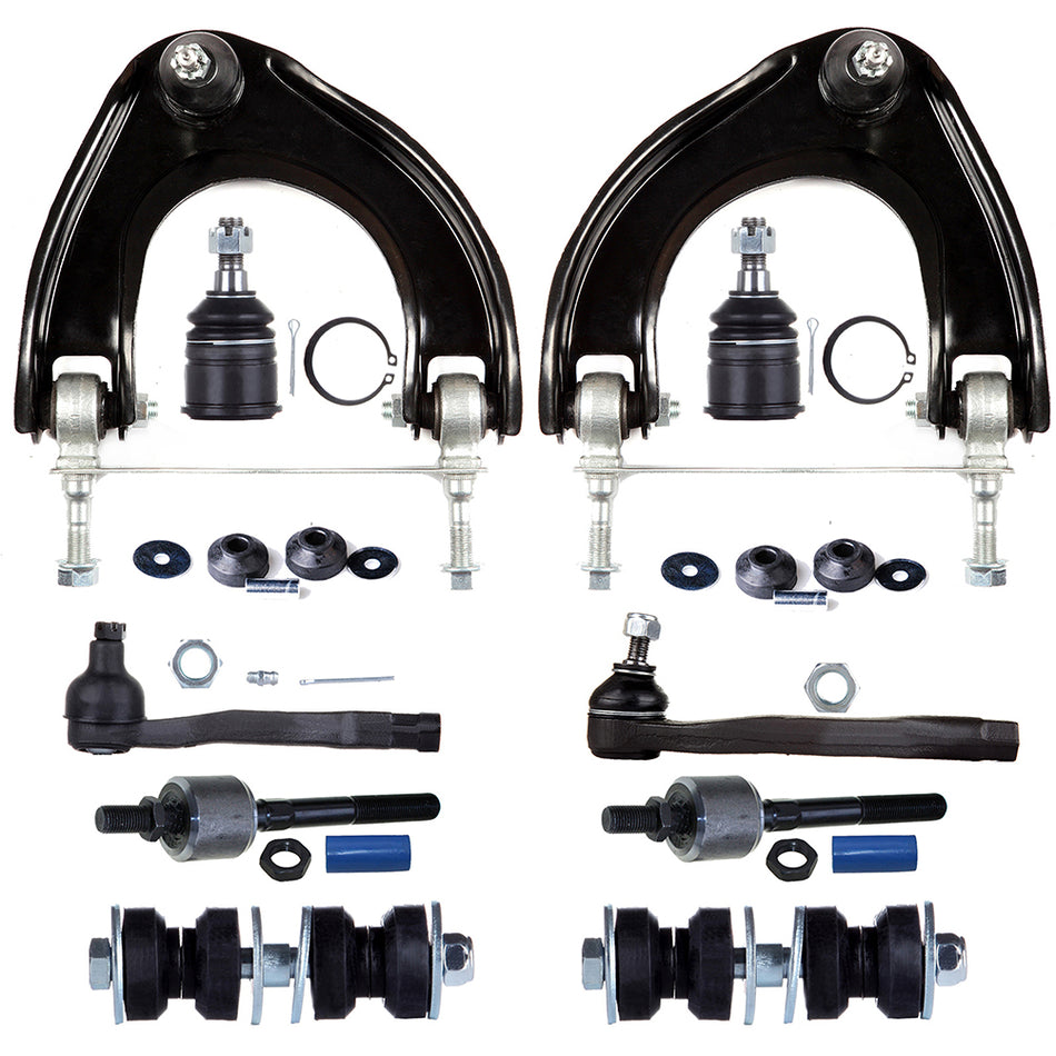 12Pieces Front Upper Control Arms Tie Rods Sway Bars Kit For 88-91 Honda Civic