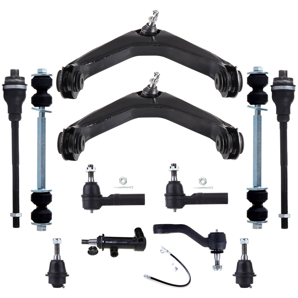 12pcs Front Control Arms Tie Rods Pitman Arm Fits 2001-2010 Chevy Suburban 2500