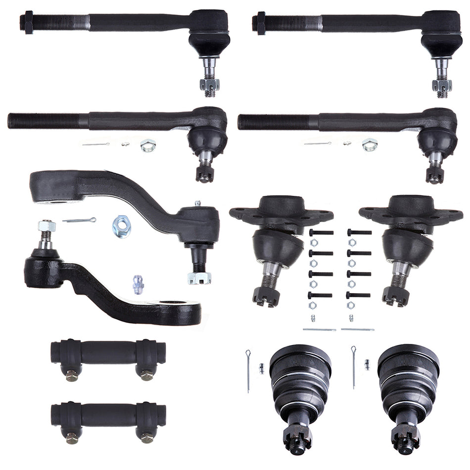 Front Ball Joints Steering Idler Pitman Arm Tie Rod End For 1993-2000 GMC C3500