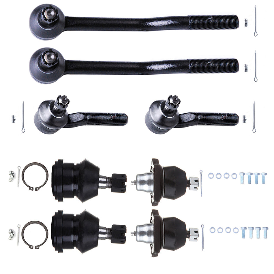 8pcs Suspension Ball Joints Tie Rod Ends For 1995 1996 1997 Nissan Pickup 2WD