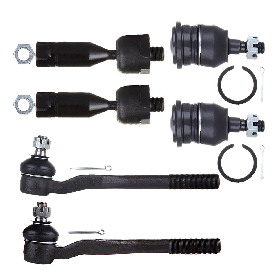 6Pc Upper Ball Joints Inner Outer Tie Rods Kit For 1996-2002 Toyota 4Runner