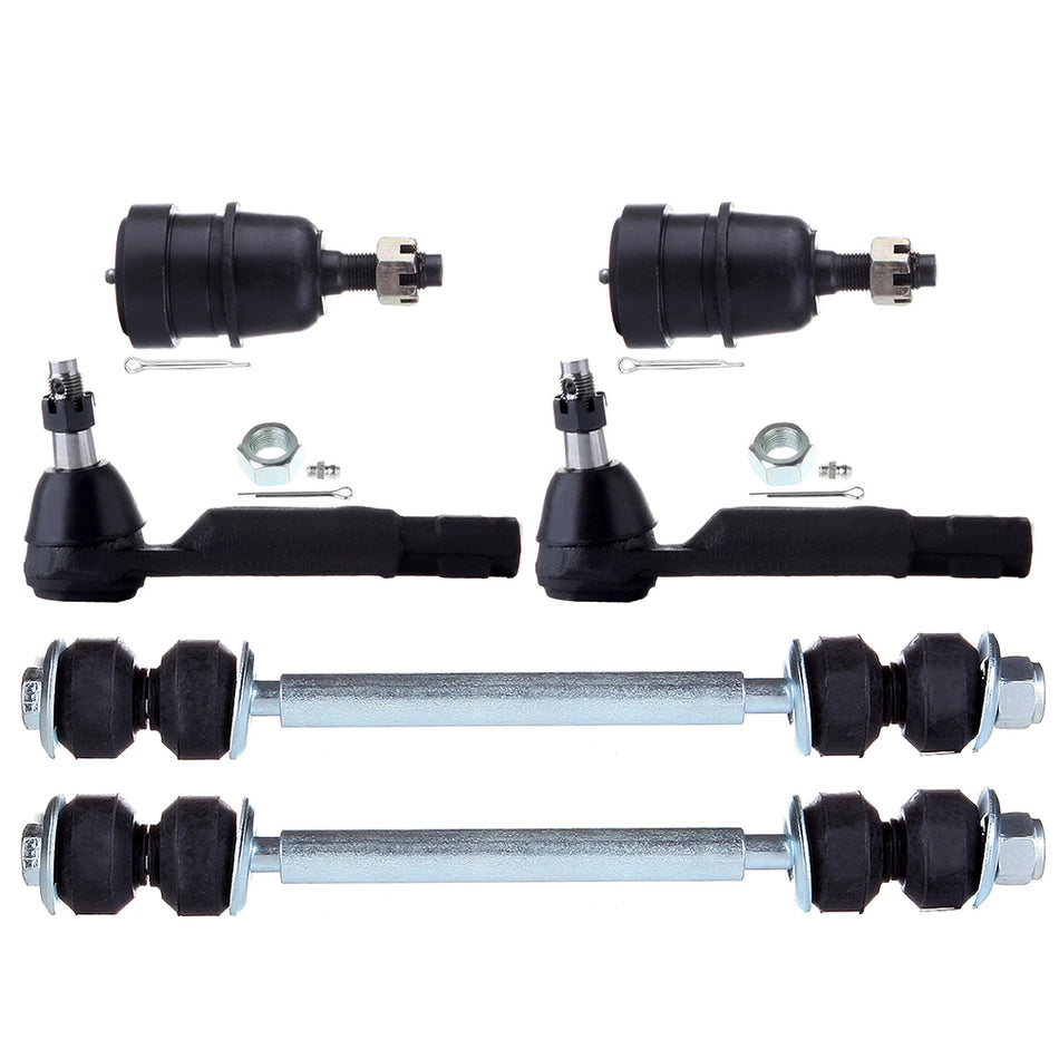 Front Ball Joints Sway Bar Tie Rod End Kit For 82-93 Ford Mustang 82-83 Fairmont 6Pcs