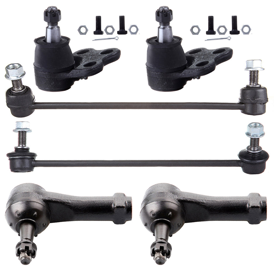 6pcs Front Tie Rod Ends Ball Joints For Chevy Equinox Saturn Vue Pontiac Torrent