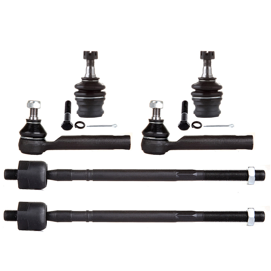 6pcs Lower Ball Joint + Inner Outer Tie Rod Ends For 2000-2003 04 Subaru Outback