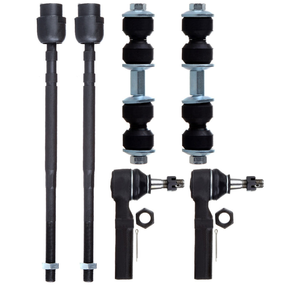 6pcs Front Inner Outer Tie Rods Sway Bars Kit For 04-08 Pontiac Grand Prix