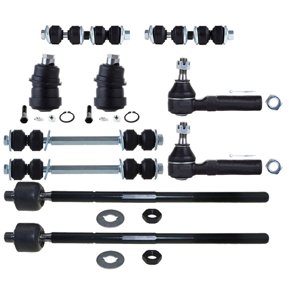 10Pieces Front Ball Joints Sway Bars Tie Rods For 2000 2001 Plymouth Neon