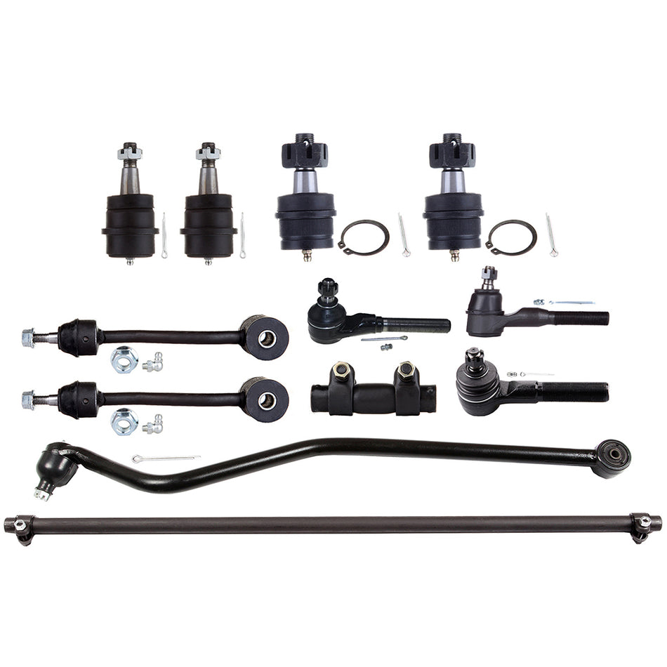 12pcs Front Ball Joints Tie Rods Track Bar Sway Bars For 1997-2005 2006 Jeep TJ